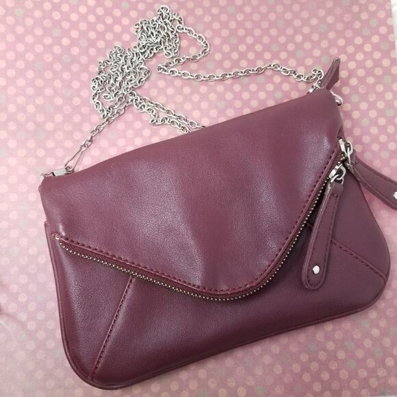 STREET LEVEL BURGANDY CROSSBODY BAG W/CHAIN STRAP - Picture 9 of 9
